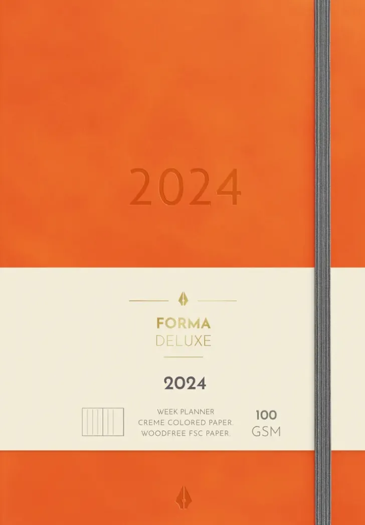 Burde Kalenteri 2024 Business Forma Deluxe Oranssi
