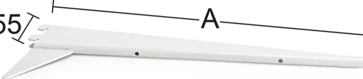 Habo U-Kannatin 611 55Cm Valkoinen