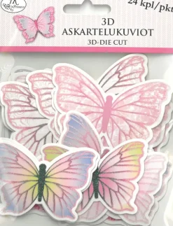 J.K. Primeco 3D Askartelukuviot Perhonen 24Kpl/Pkt