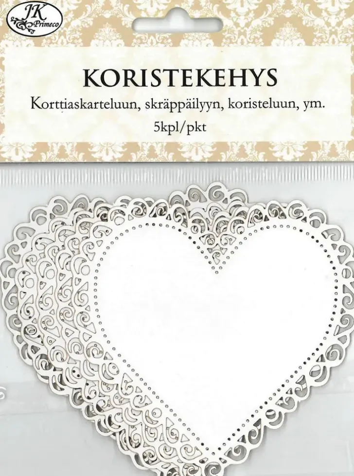 J.K. Primeco Koristekehys Sydan Valkoinen 5Kpl/Pkt
