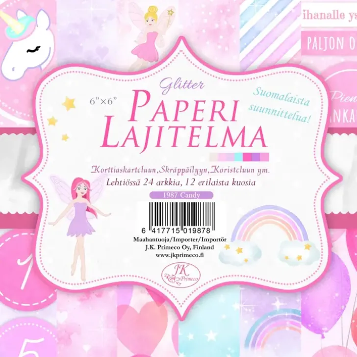 J.K. Primeco Skrappayslehtio 24Arkkia Glitter 8"X8"