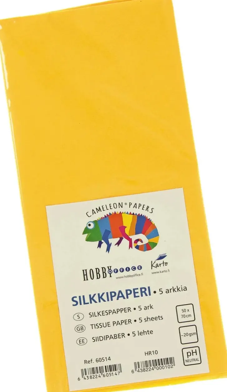 Karto Silkkipaperi Keltainen 50X70Cm 5Ark/Pss