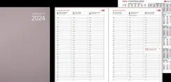 Poytakalenteri Aikamuistio Ommeltu 2024, Rose