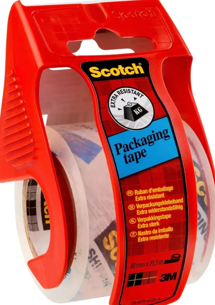 Scotch Pakkausteippi Kasitelineessa, Lapinakyva, 1 Rulla, 48 Mm X 20 M