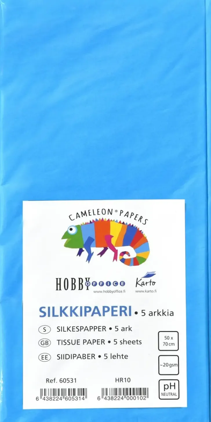 Silkkipaperi 50X70 Cm Kirkkaan Sininen 5 Ark